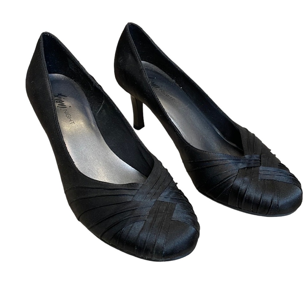 FIONI NIGHT UEC Women’s Size 8.5W Black Heels Pumps Formal Evening Crisscross